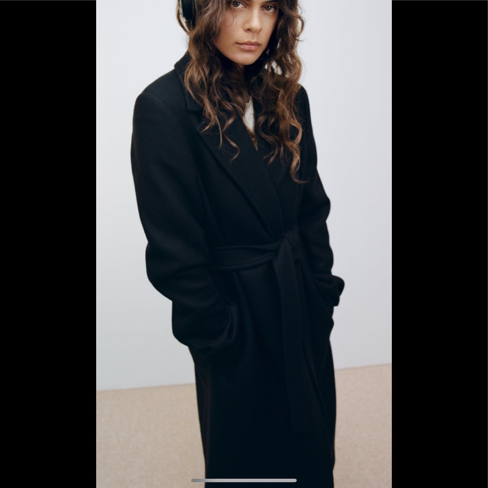 Zara - Belted Wool Blend Coat